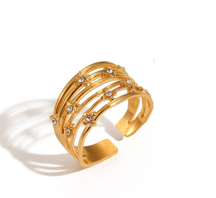 The Gilded Grid Ring