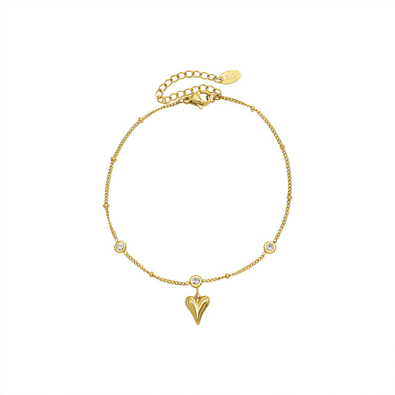 Heart Whisper Anklet - The Jazzy Owl