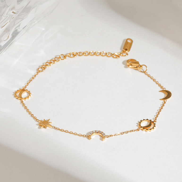 Sun & Moon Edit Chain Bracelet - The Jazzy Owl