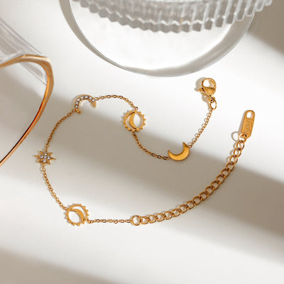 Sun & Moon Edit Chain Bracelet - The Jazzy Owl