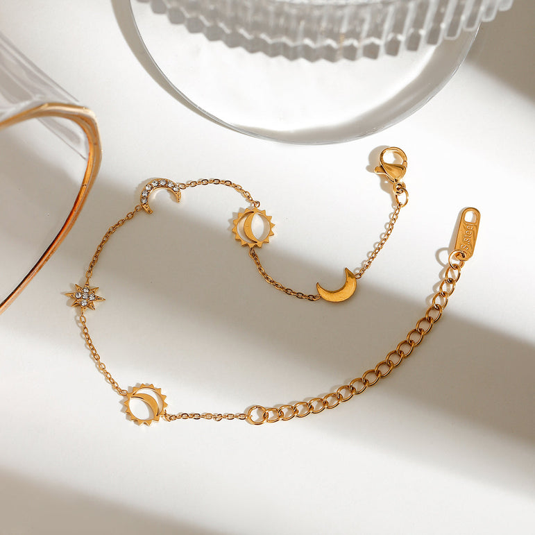 Sun & Moon Edit Chain Bracelet - The Jazzy Owl