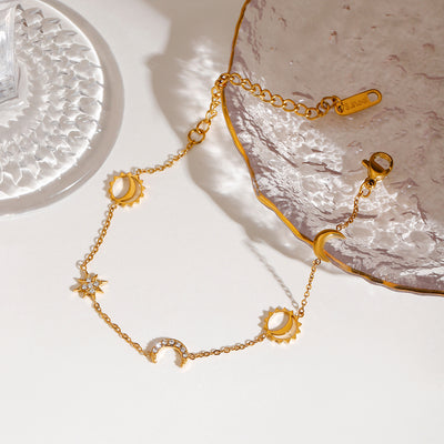 Sun & Moon Edit Chain Bracelet - The Jazzy Owl