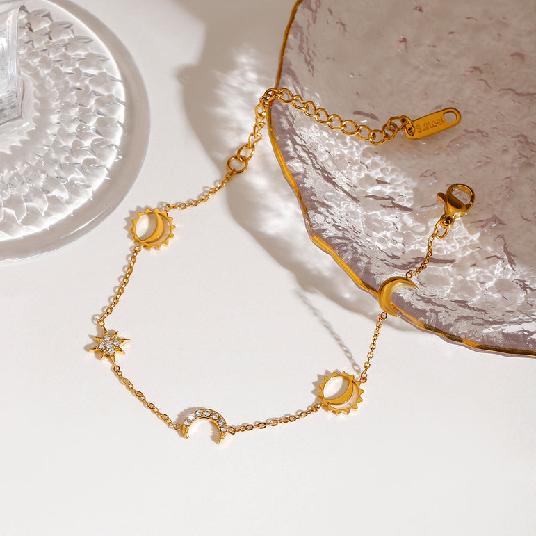 Sun & Moon Edit Chain Bracelet - The Jazzy Owl