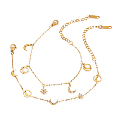 Sun & Moon Edit Chain Bracelet - The Jazzy Owl