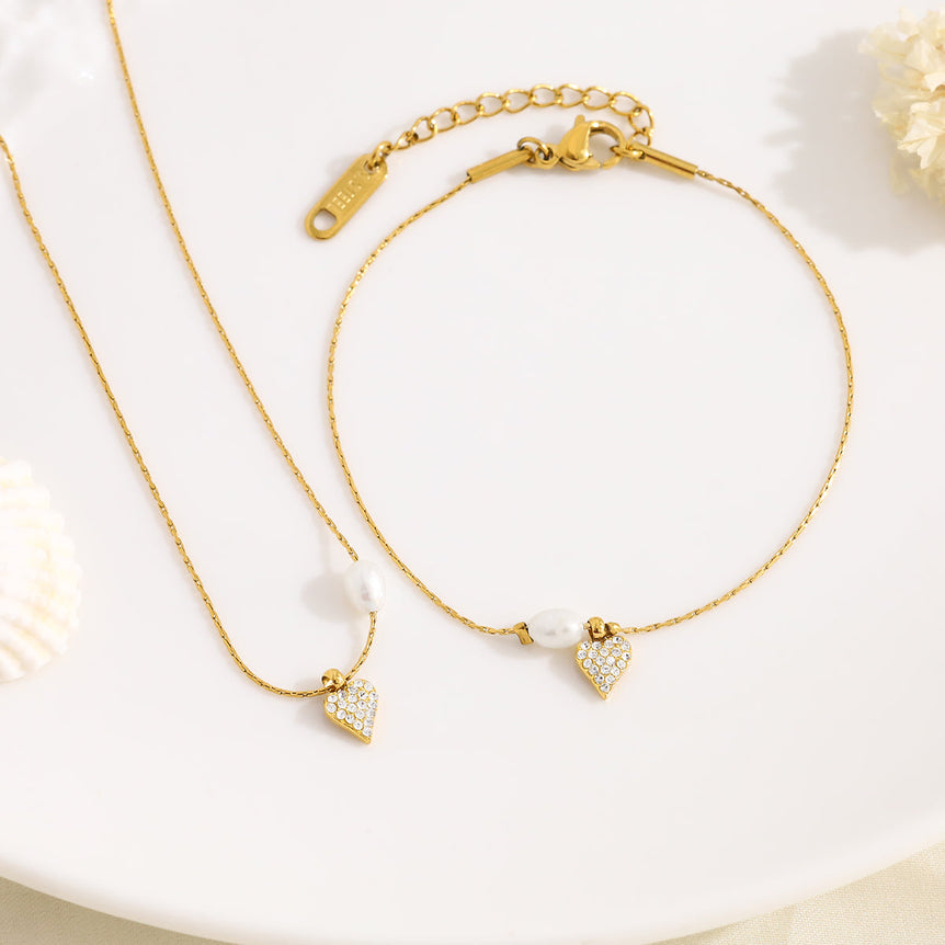 Promise Pearl Heart Necklace - The Jazzy Owl