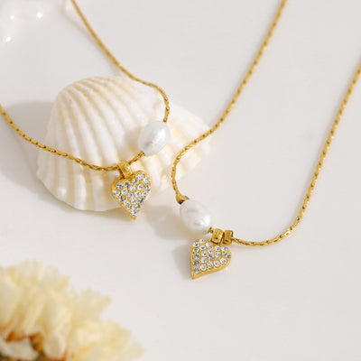 Promise Pearl Heart Necklace - The Jazzy Owl