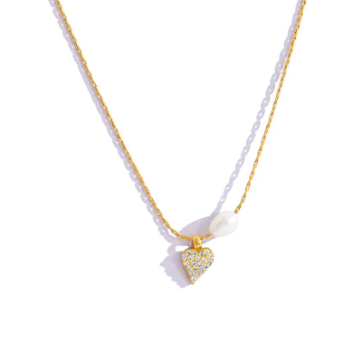 Promise Pearl Heart Necklace - The Jazzy Owl