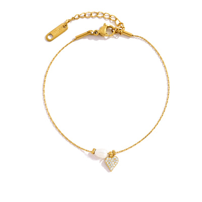 Promise Pearl Heart Bracelet - The Jazzy Owl