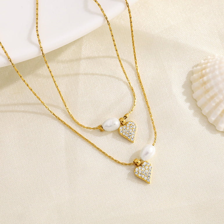 Promise Pearl Heart Necklace - The Jazzy Owl
