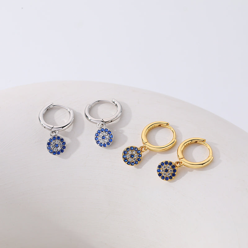 Watchful Sparkles Huggie Earrings