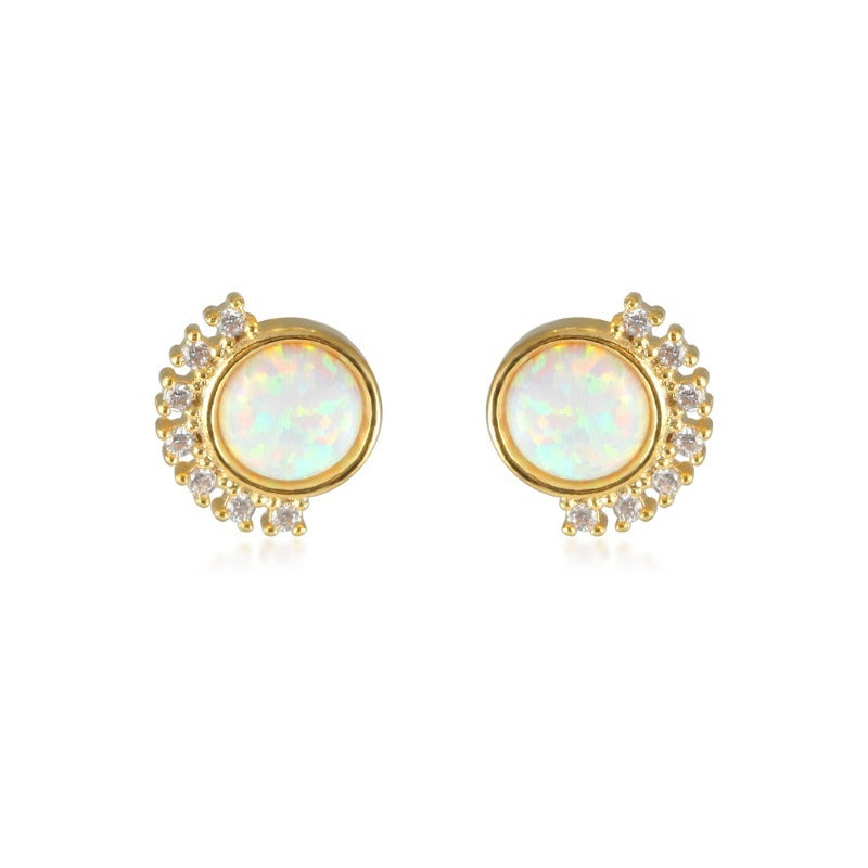 OpalWhirl Stud Earrings