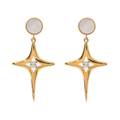 North Star Dangle Drop Earrings
