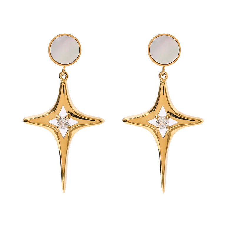 North Star Dangle Drop Earrings