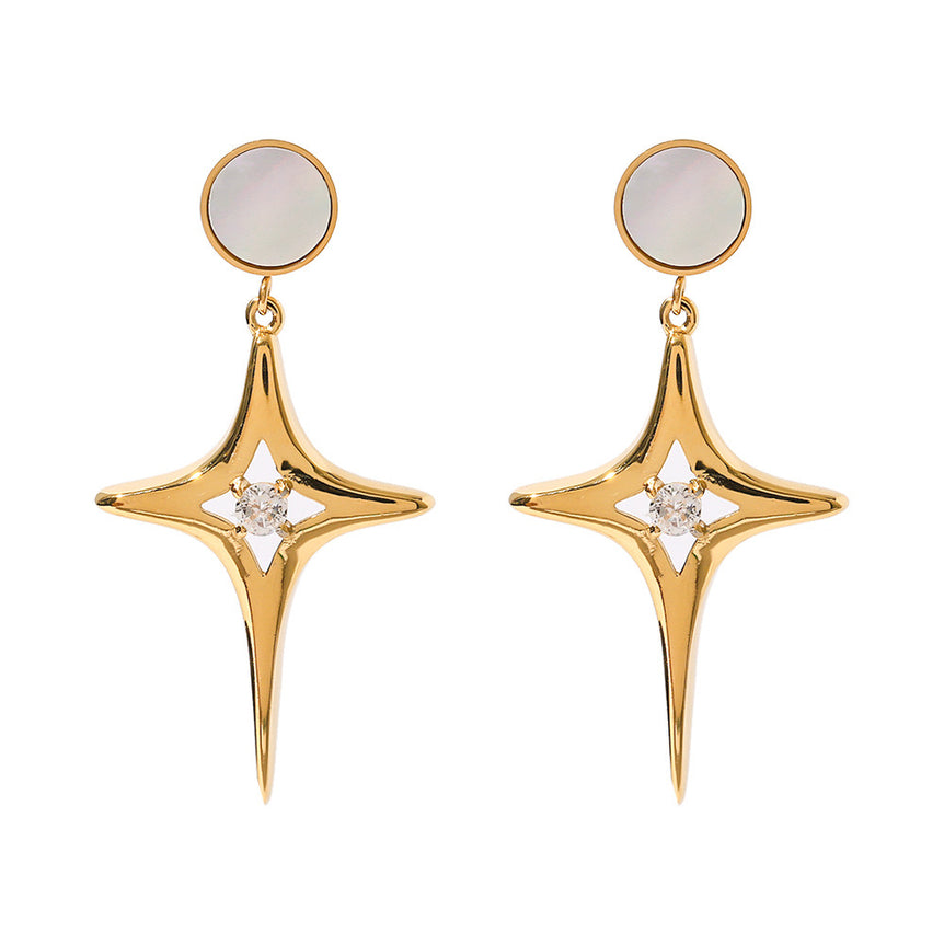 North Star Dangle Drop Earrings