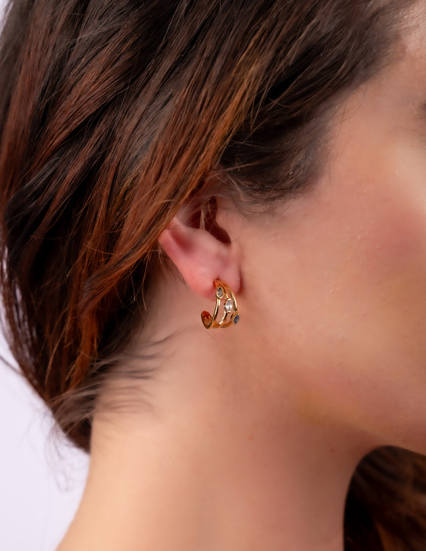 Trinity Drop Stud Earrings