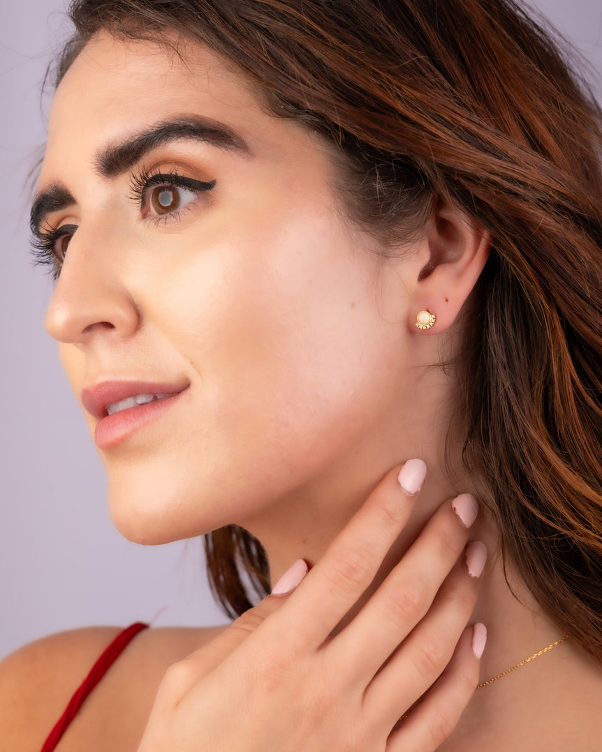 OpalWhirl Stud Earrings