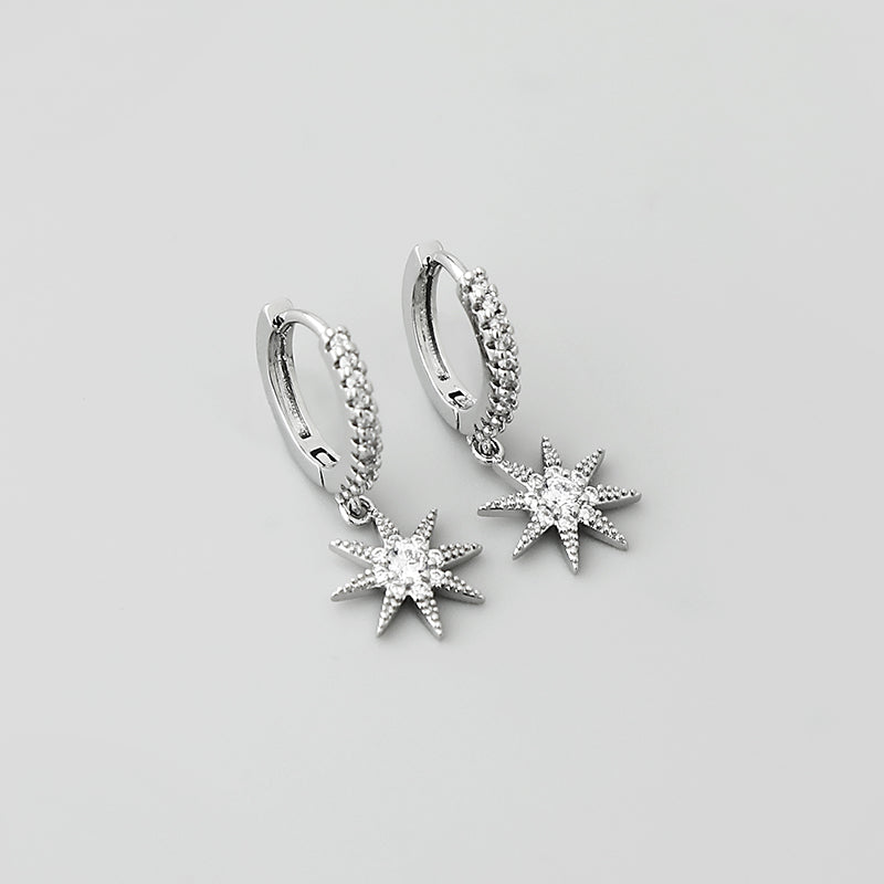 Cosmic Charm Drop Hoops Earrings