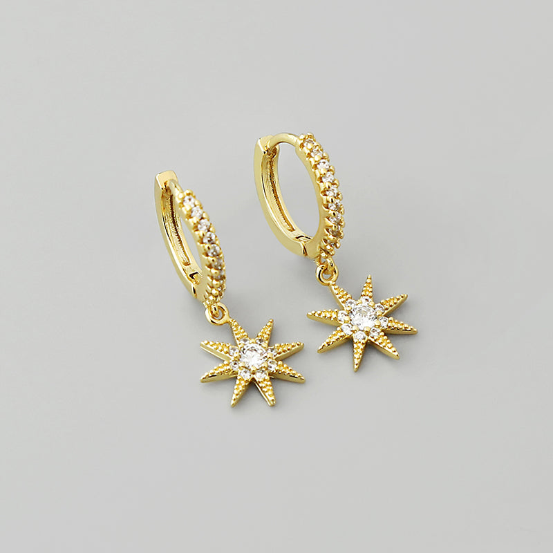 Cosmic Charm Drop Hoops Earrings