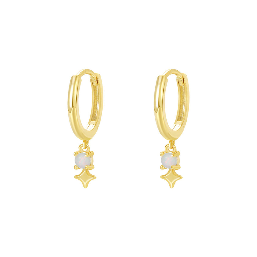 Opal Glow Huggie Hoops Earrings