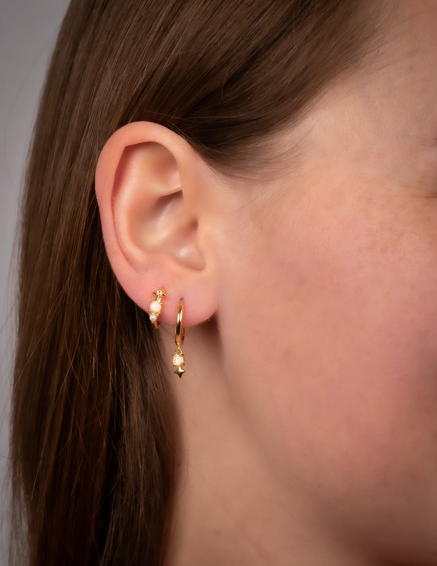 Opal Glow Huggie Hoops Earrings