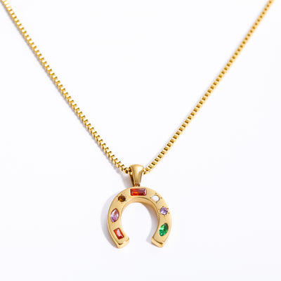 Horseshoe Confetti Necklace