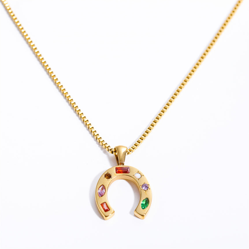 Horseshoe Confetti Necklace