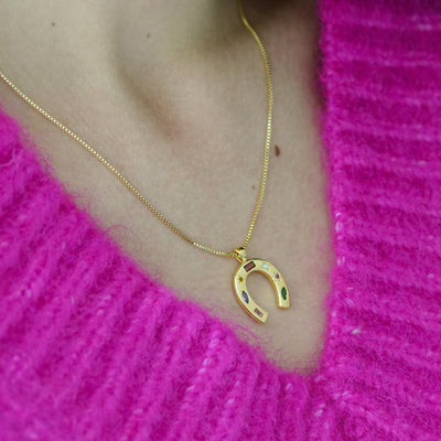 Horseshoe Confetti Necklace