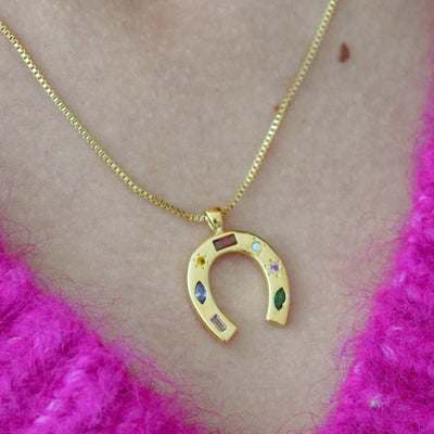 Horseshoe Confetti Necklace