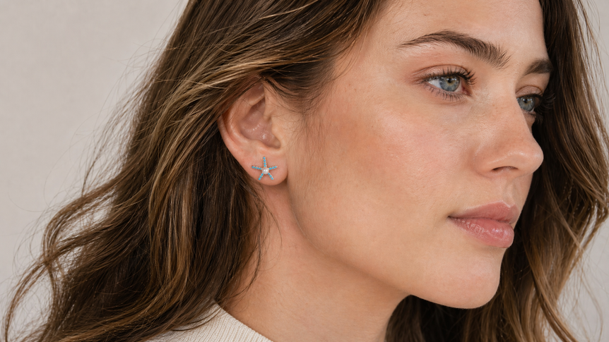 BlueBabe Stud Earrings - The Jazzy Owl