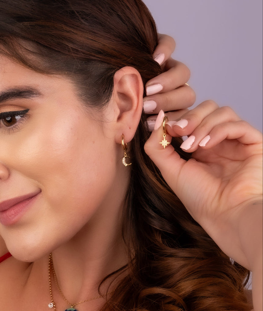 Midnight Magic Hoops Earrings