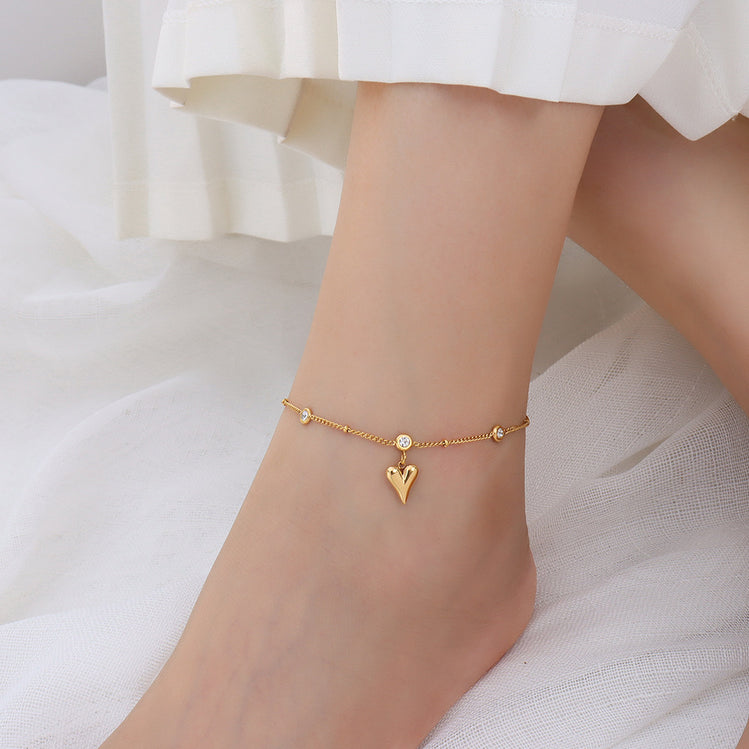  Heart Whisper Anklet - The Jazzy Owl
