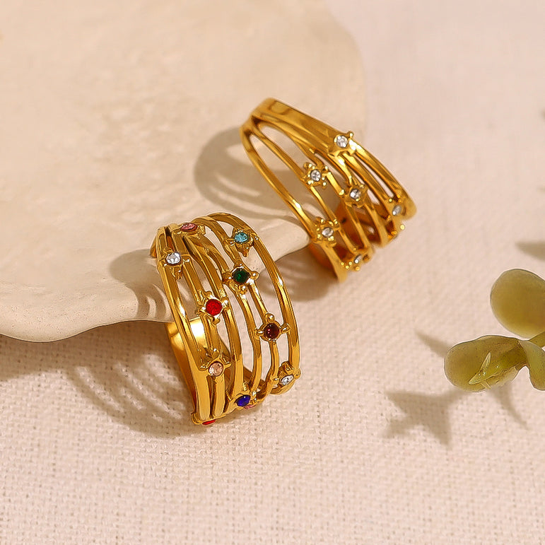  The Gilded Grid Ring - The Jazzy Owl