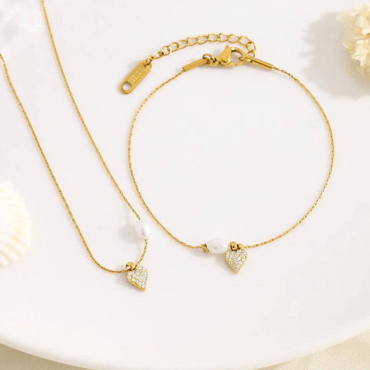  Promise Pearl Heart Bracelet - The Jazzy Owl