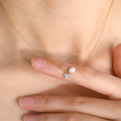  Promise Pearl Heart Necklace - The Jazzy Owl