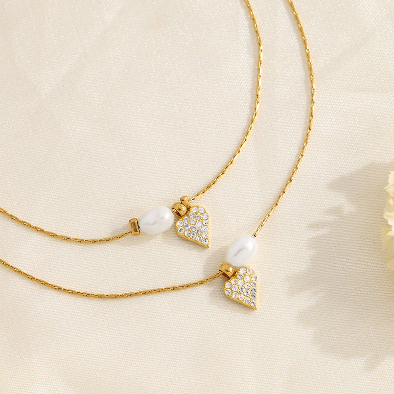  Promise Pearl Heart Necklace - The Jazzy Owl
