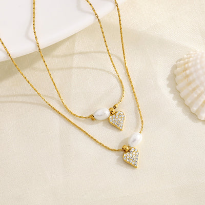  Promise Pearl Heart Necklace - The Jazzy Owl