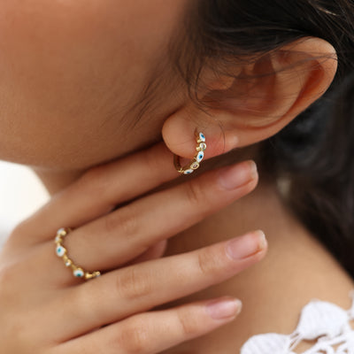 Aura Shield Huggie Hoops Earrings
