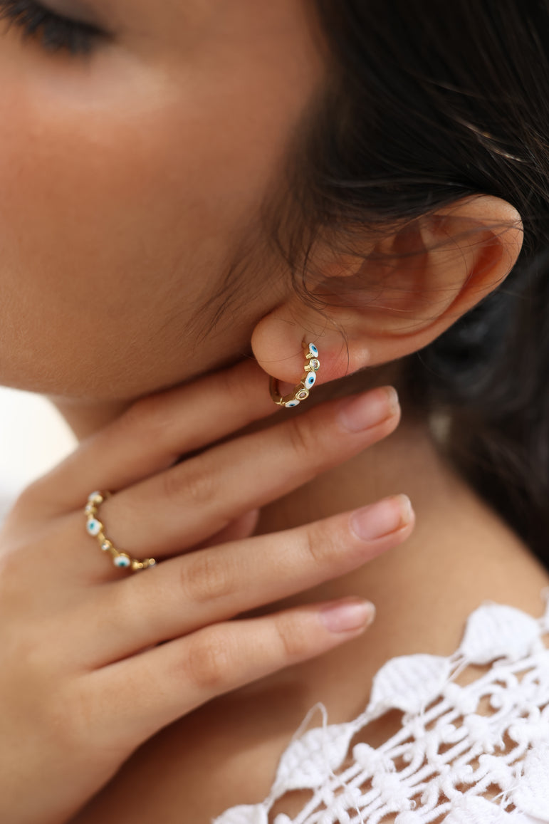 Aura Shield Huggie Hoops Earrings