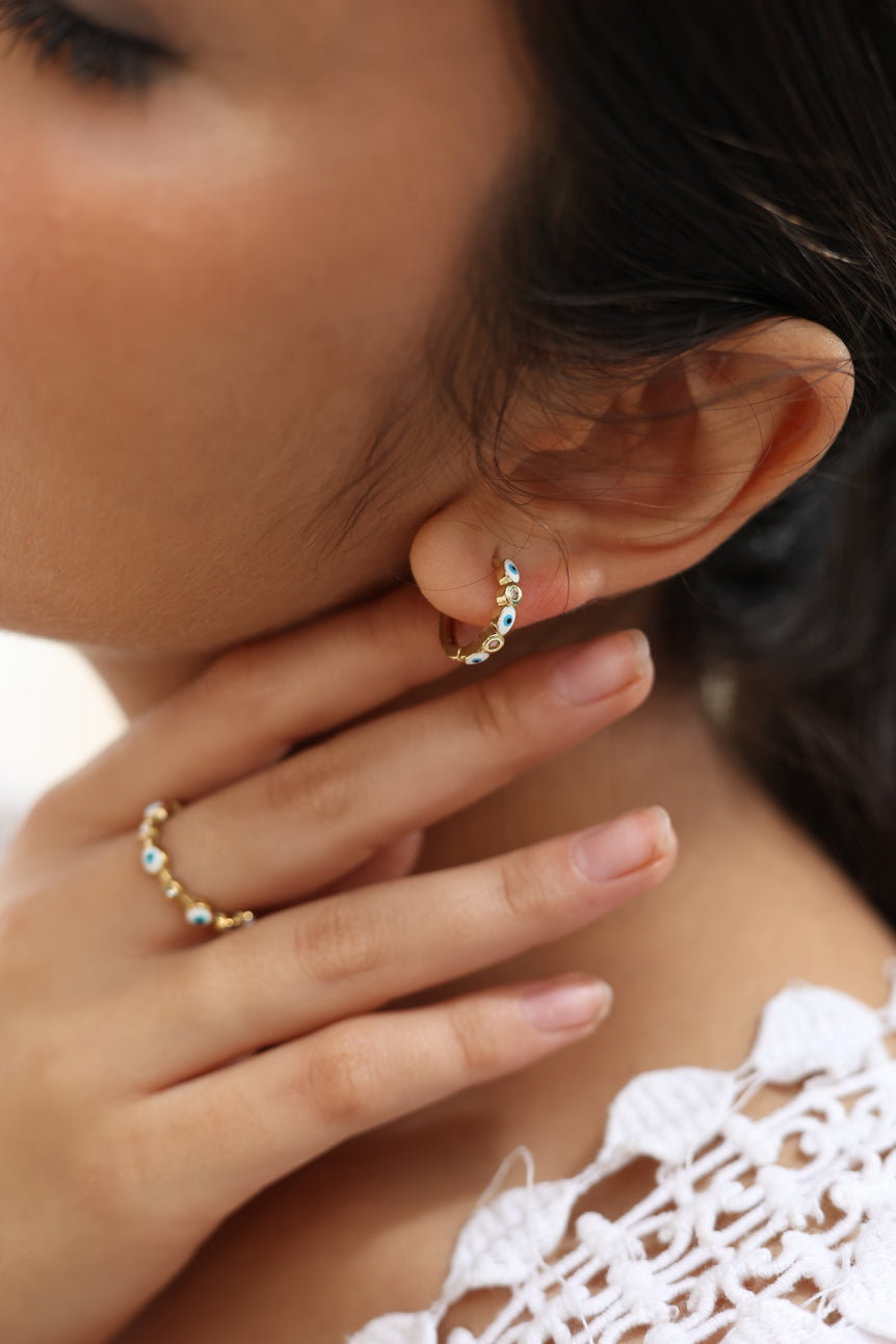 Aura Shield Huggie Hoops Earrings