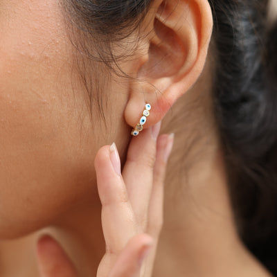 Aura Shield Huggie Hoops Earrings