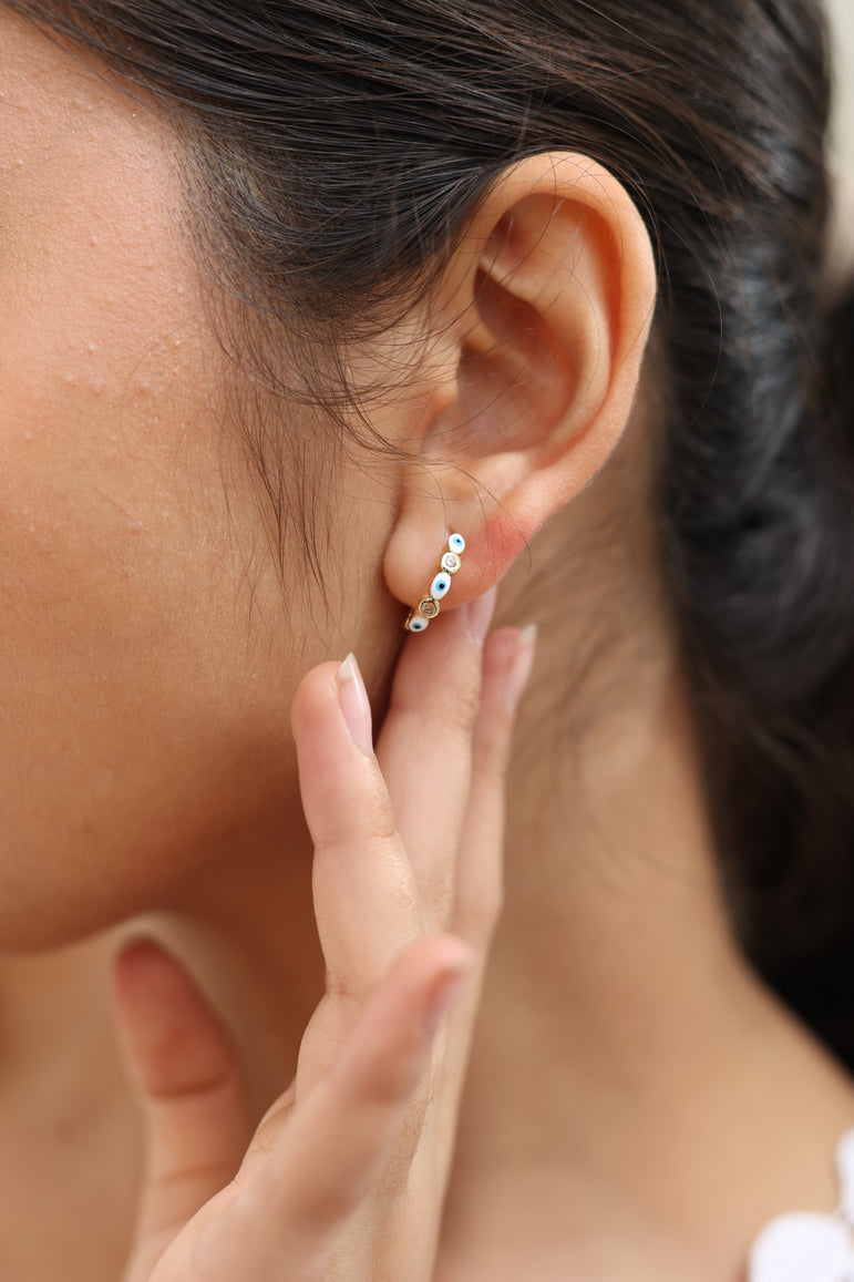 Aura Shield Huggie Hoops Earrings