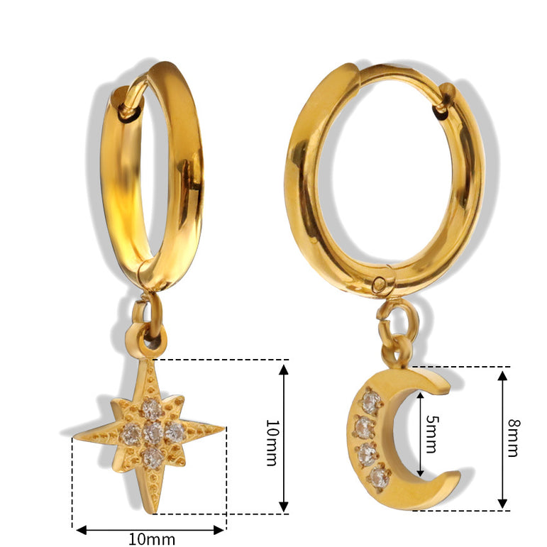 Midnight Magic Hoops Earrings