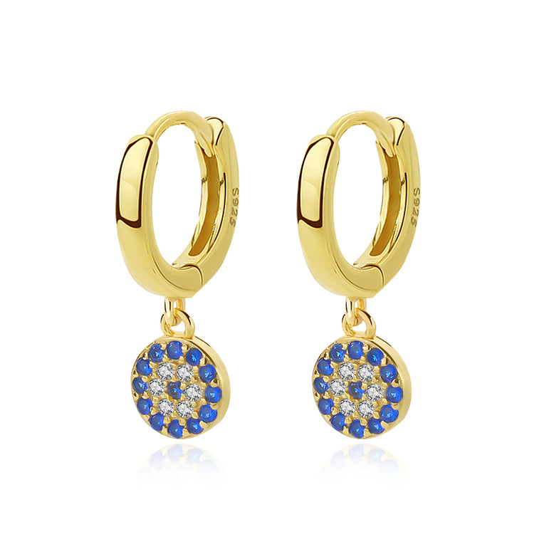 Watchful Sparkles Huggie Earrings