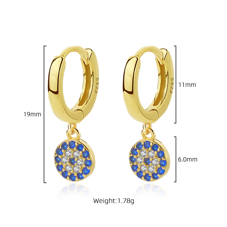 Watchful Sparkles Huggie Earrings