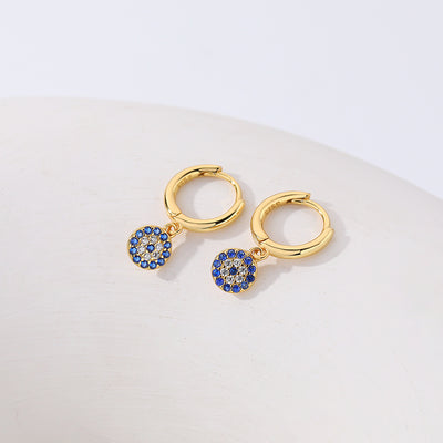 Watchful Sparkles Huggie Earrings