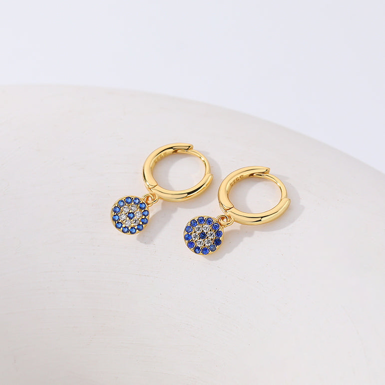 Watchful Sparkles Huggie Earrings