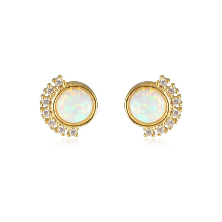 OpalWhirl Stud Earrings