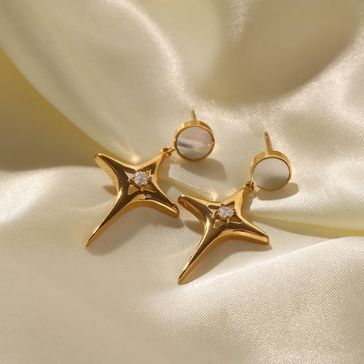North Star Dangle Drop Earrings