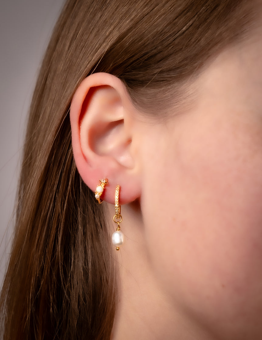 Moonbud Huggie Hoops Earrings