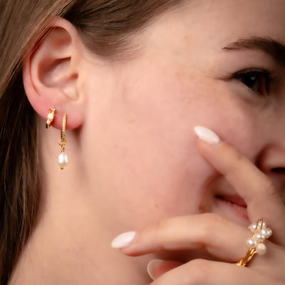 Moonbud Huggie Hoops Earrings